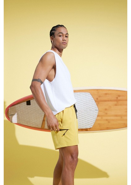 Fit Baskılı Esnek Dokulu Kısa Boy Sporcu Deniz Şortu C5138AX25HS fiyatları