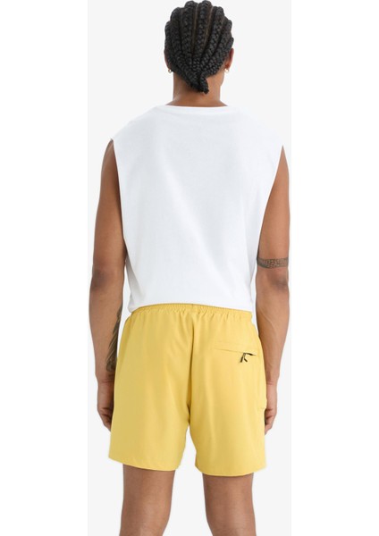 Fit Baskılı Esnek Dokulu Kısa Boy Sporcu Deniz Şortu C5138AX25HS