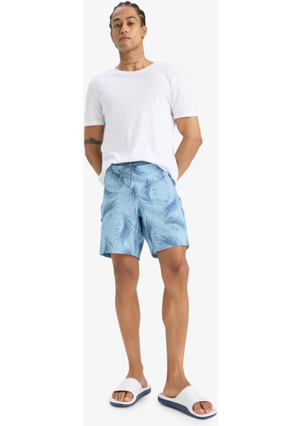 Fit Regular Fit Desenli Esnek Dokulu Deniz Şortu D9630AX25HS fiyatları