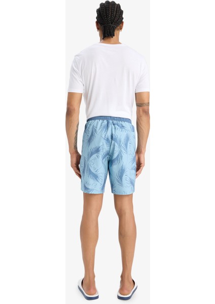 Fit Regular Fit Desenli Esnek Dokulu Deniz Şortu D9630AX25HS