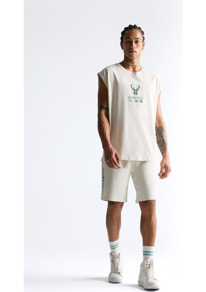Fit NBA Milwaukee Bucks Standart Fit Kısa Paça Şort