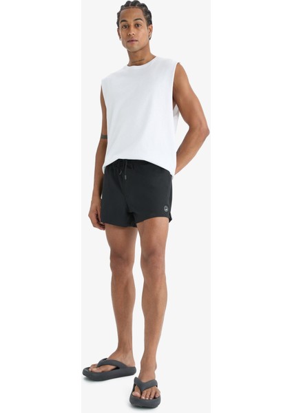 Fit Andy Baskılı Esnek Dokulu Kısa Boy Sporcu Deniz Şortu B5987AX25HS