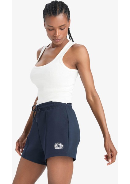 Fit Esnek Belli Beyaz Sporcu Şort F3266AX25SM fırsatları