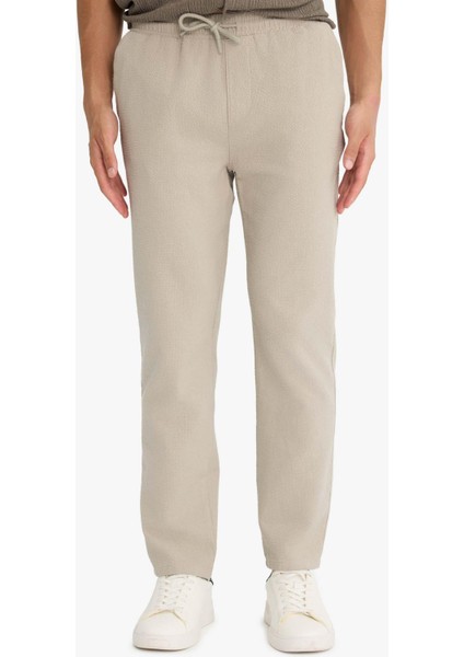 Jogger Fit Beli Bağcıklı Lastikli Cepli Pamuklu Dokulu Pantolon F3269AX25AU fırsatları