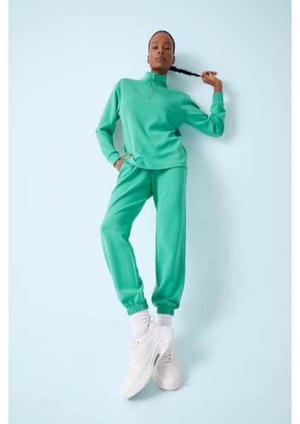 Fit Sporcu Jogger İnce Eşofman Altı Standart Fit Modal Çift Cepli Basic Düz B1794AX25SP