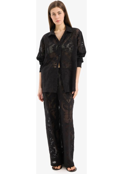Dantelli Esnek Belli Beyaz Plaj Pantolonu-Fall in Love D9767AX25SM modelleri