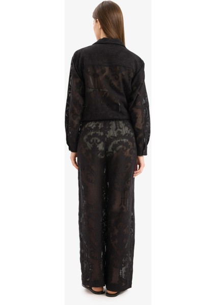 Dantelli Esnek Belli Beyaz Plaj Pantolonu-Fall in Love D9767AX25SM indirimleri