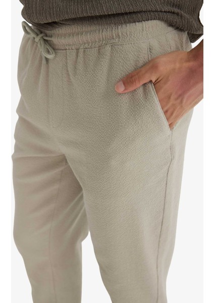 Jogger Fit Beli Bağcıklı Lastikli Cepli Pamuklu Dokulu Pantolon F3269AX25AU indirimleri