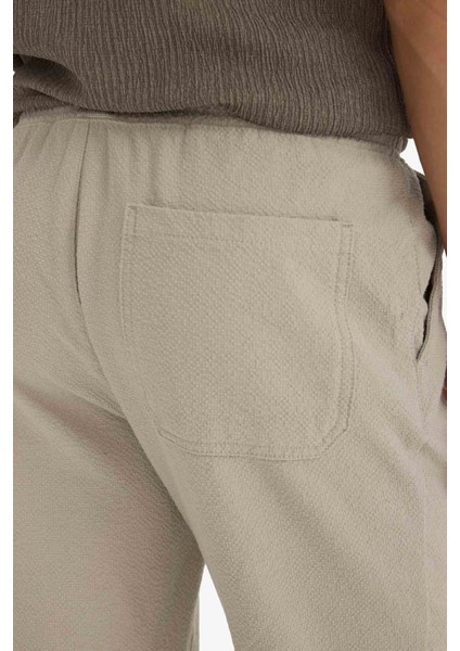 Jogger Fit Beli Bağcıklı Lastikli Cepli Pamuklu Dokulu Pantolon F3269AX25AU