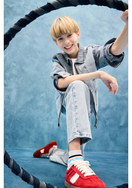 Erkek Çocuk Loose Fit Düz Paça Jean Pantolon F3379A825AU