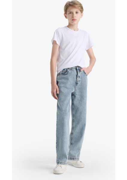 Erkek Çocuk Loose Fit Düz Paça Jean Pantolon F3379A825AU fiyatları