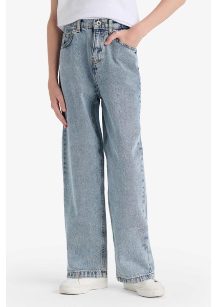 Erkek Çocuk Loose Fit Düz Paça Jean Pantolon F3379A825AU indirimleri
