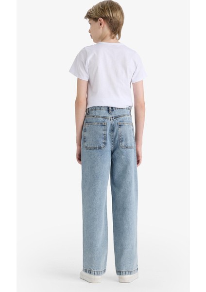 Erkek Çocuk Loose Fit Düz Paça Jean Pantolon F3379A825AU