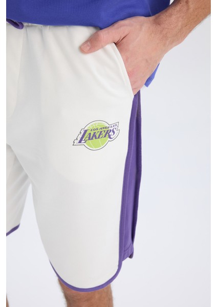 Fit NBA Los Angeles Lakers Standart Fit Kısa Paça Şort W9811AZ25SP