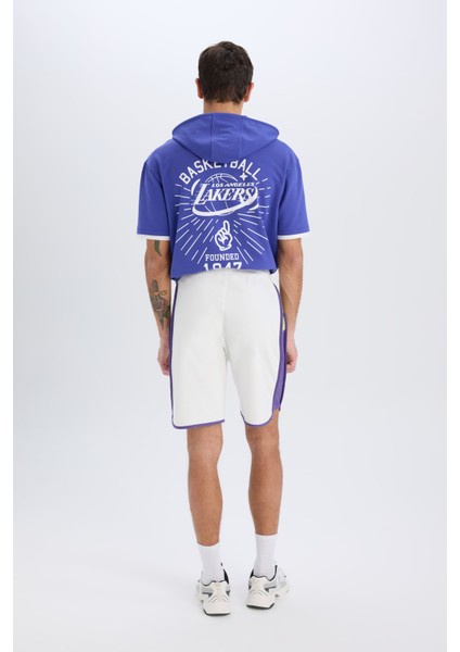 Fit NBA Los Angeles Lakers Standart Fit Kısa Paça Şort W9811AZ25SP