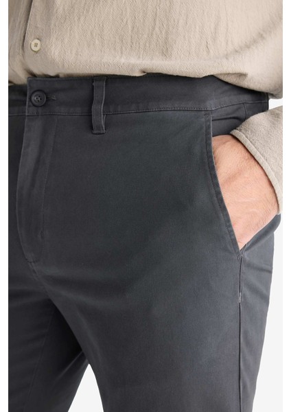 Regular Fit Normal Kesim Cepli Düz Paça Chino Pantolon D7349AX25AU