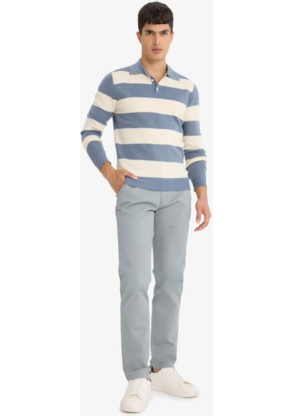 Regular Fit Normal Kesim Cepli Düz Paça Chino Pantolon D7349AX25AU