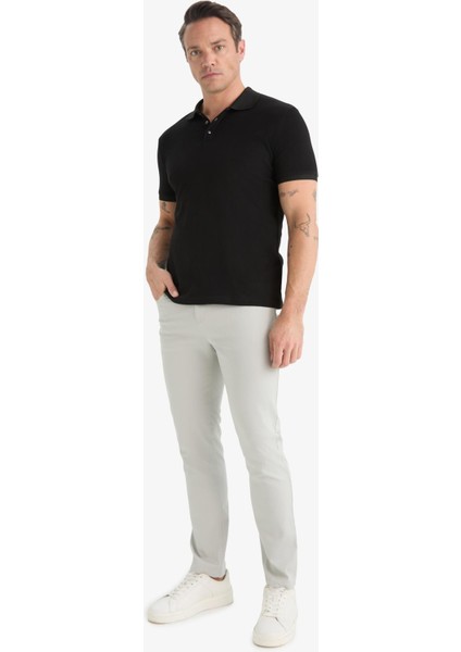 Slim Fit Dar Kesim Dar Paça Cepli Dokulu Pantolon E7959AX25AU fiyatları