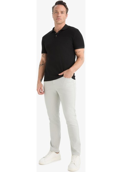 Slim Fit Dar Kesim Dar Paça Cepli Dokulu Pantolon E7959AX25AU modelleri
