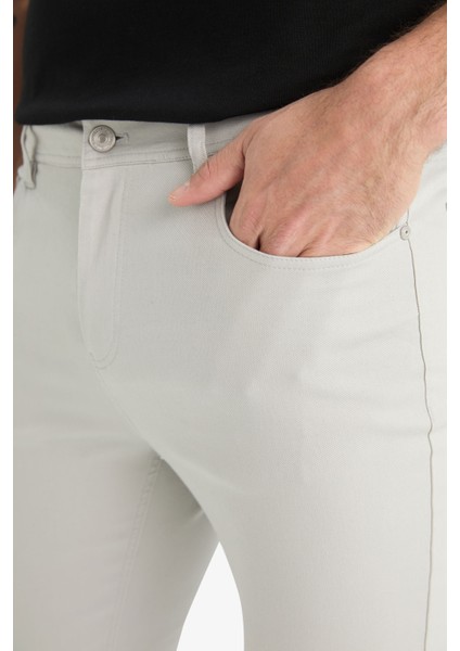 Slim Fit Dar Kesim Dar Paça Cepli Dokulu Pantolon E7959AX25AU indirimleri