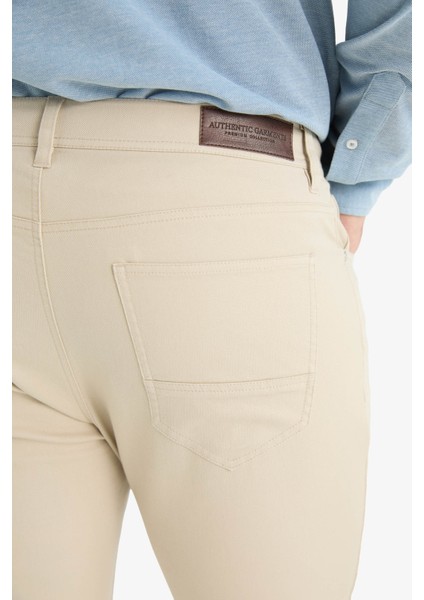 Slim Fit Dar Kesim Dar Paça Cepli Dokulu Pantolon E7959AX25AU