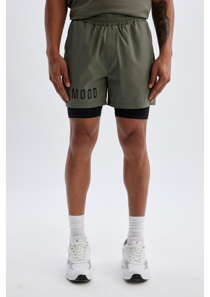 Slim Fit Dar Kesim Fermuarlı Telefon Cepli Sporcu Taytlı Şort Z2147AZ24AU