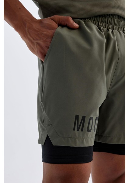 Slim Fit Dar Kesim Fermuarlı Telefon Cepli Sporcu Taytlı Şort Z2147AZ24AU