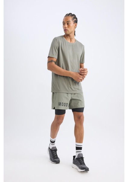 Fit Slim Fit Dar Kesim Fermuarlı Telefon Cepli Sporcu Taytlı Şort Z2147AZ25SP