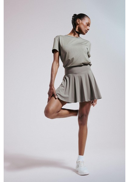 Fit İçi Taytlı Pileli Mini Etek