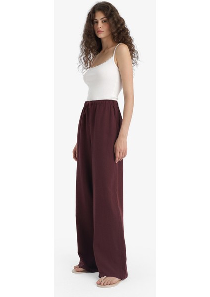 Wide Leg Cepli Yüksek Bel Standart Boy Keten Karışımlı Pantolon F5024AX25SP fiyatları