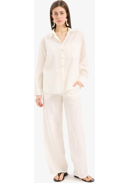 Regular Fit Beli Lastikli Plaj Pantolonu-Fall in Love