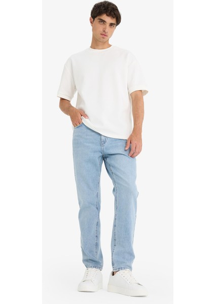 %100 Pamuk 90's Slim Fit Dar Kalıp Yüksek Bel Dar Paça Jean Yıkamalı Pantolon E1371AX25AU fiyatları