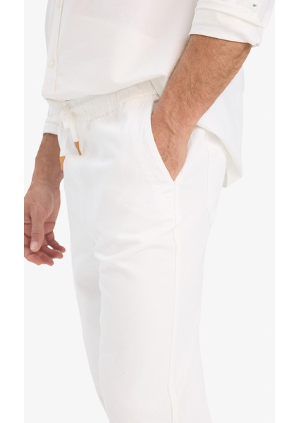 %100 Pamuk Wide Leg Beli Bağcıklı Lastikli Geniş Paça Jean Pantolon E1375AX25AU indirimleri