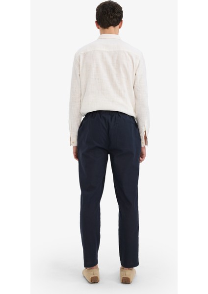 %100 Pamuk Jogger Fit Beli Bağcıklı Lastikli Dar Paça Cepli Pantolon Z6475AZ25AU