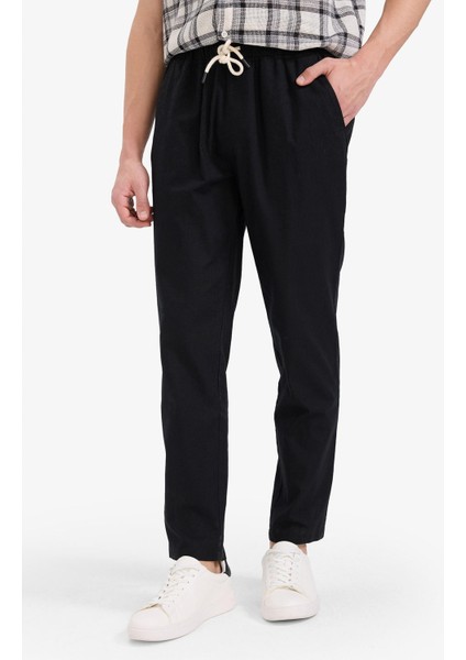 %100 Pamuk Jogger Fit Beli Bağcıklı Lastikli Dar Paça Cepli Pantolon Z6475AZ25AU fırsatları