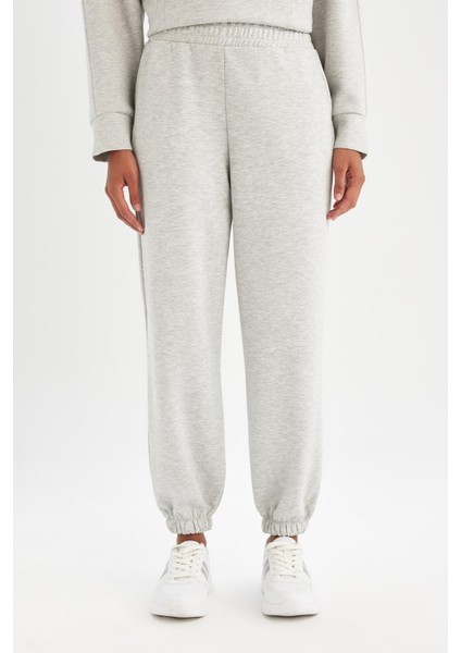 Fit Oversize Geniş Kalıp İnce Sporcu Eşofman Altı Çift Cepli Jogger Paça Standart Boy Skuba Dalgıç Kumaş Z6694AZ24AU