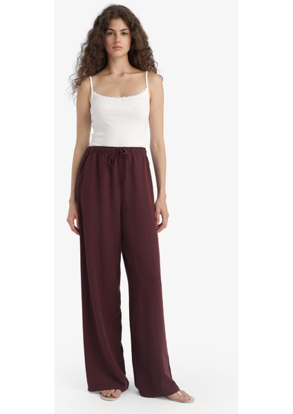 Wide Leg Cepli Yüksek Bel Standart Boy Keten Karışımlı Pantolon F5024AX25SP fırsatları