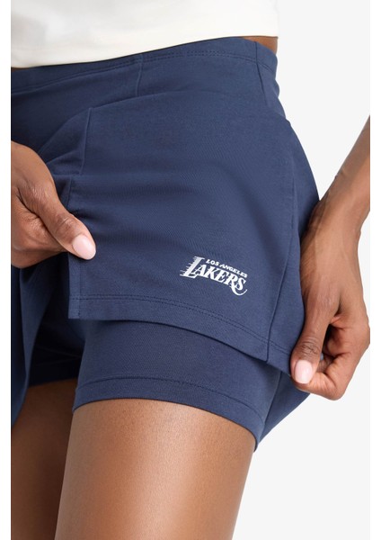 Fit NBA Los Angeles Lakers Standart Fit İçi Taytlı Mini Etek E3622AX25SM