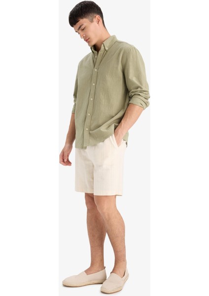 Regular Fit Dokulu Bermuda ŞORT E2234AX25SM fiyatları