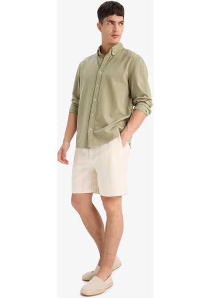 Regular Fit Dokulu Bermuda ŞORT E2234AX25SM modelleri