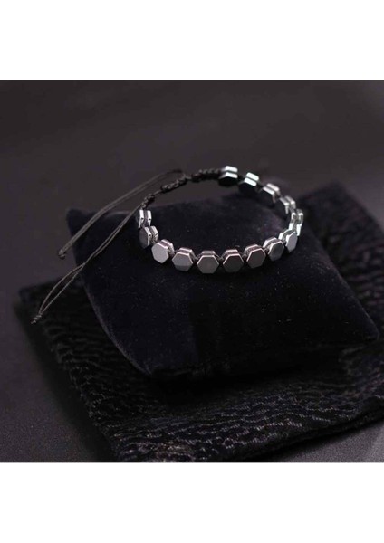 Gri Hematit Taşı Doğal Taş Bileklik Makrome Ayarlanabilir fiyatları