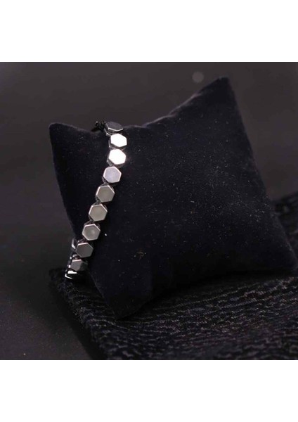 Gri Hematit Taşı Doğal Taş Bileklik Makrome Ayarlanabilir modelleri