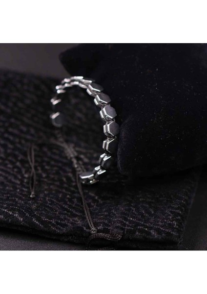 Gri Hematit Taşı Doğal Taş Bileklik Makrome Ayarlanabilir fırsatları