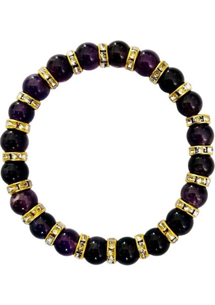 Doğal Ametist Taşlı Şık Kadın Bileklik MK.024.002