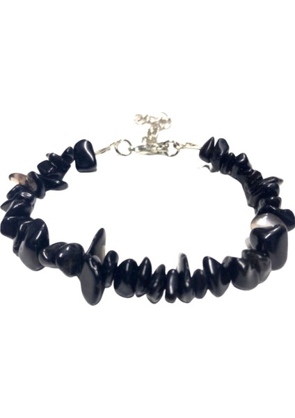 Siyah Oniks Taşlı Doğal Bileklik, Şık ve Enerji Dolu Takı