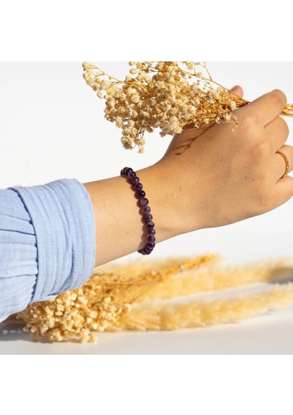 Mor Ametist Doğal Taş Bileklik, Zarif ve Şık Takı Seçeneği