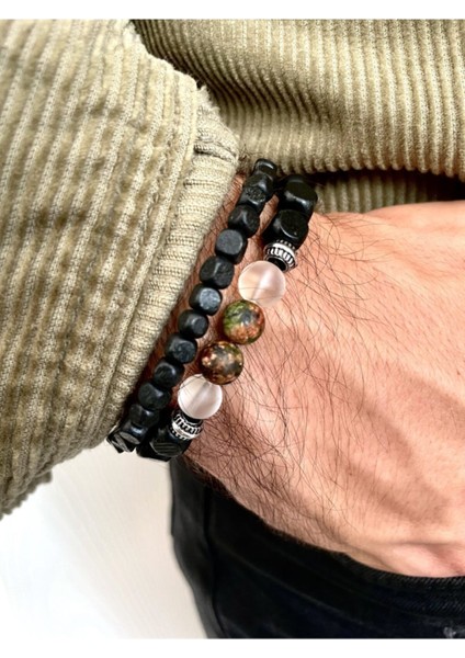 Doğal Taş Bileklik, Helyotrop ve Necef Taşlarıyla Zarif Tasarım