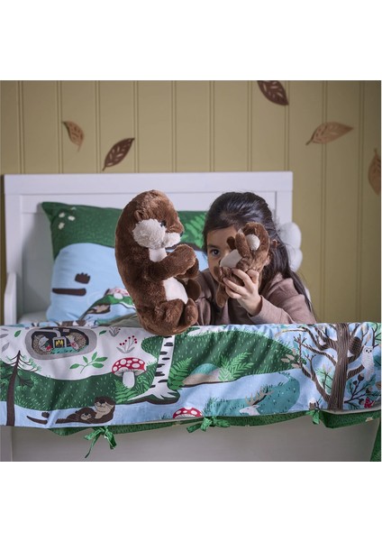 Skogsduva Çocuk Nevresim Takımı 150 x 200 - 50 x 60 cm Mavi Yeşil Pamuk Viskon Kumaş indirimleri