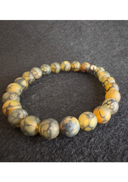 Doğal Taş Bileklik, Yengeç Akik, Şık ve Enerjik Tasarım, Rahat Kullanım