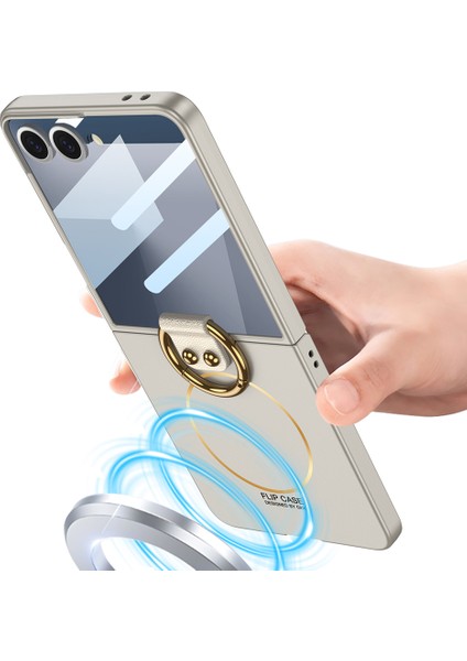 Samsung Galaxy Z Flip 7 Kılıf Manyetik Şarj Özellikli Yüzüklü Sert Kıpta Kapak fiyatları